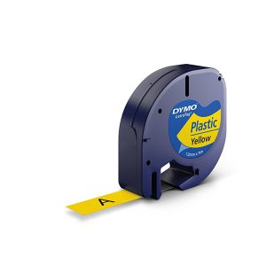 Dymo Tape LetraTag Plastic Material Lt 100H Yellow Colour