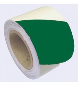 33 20 38 Photoluminescent Green Diagonal Tape 80mm wide x 10m