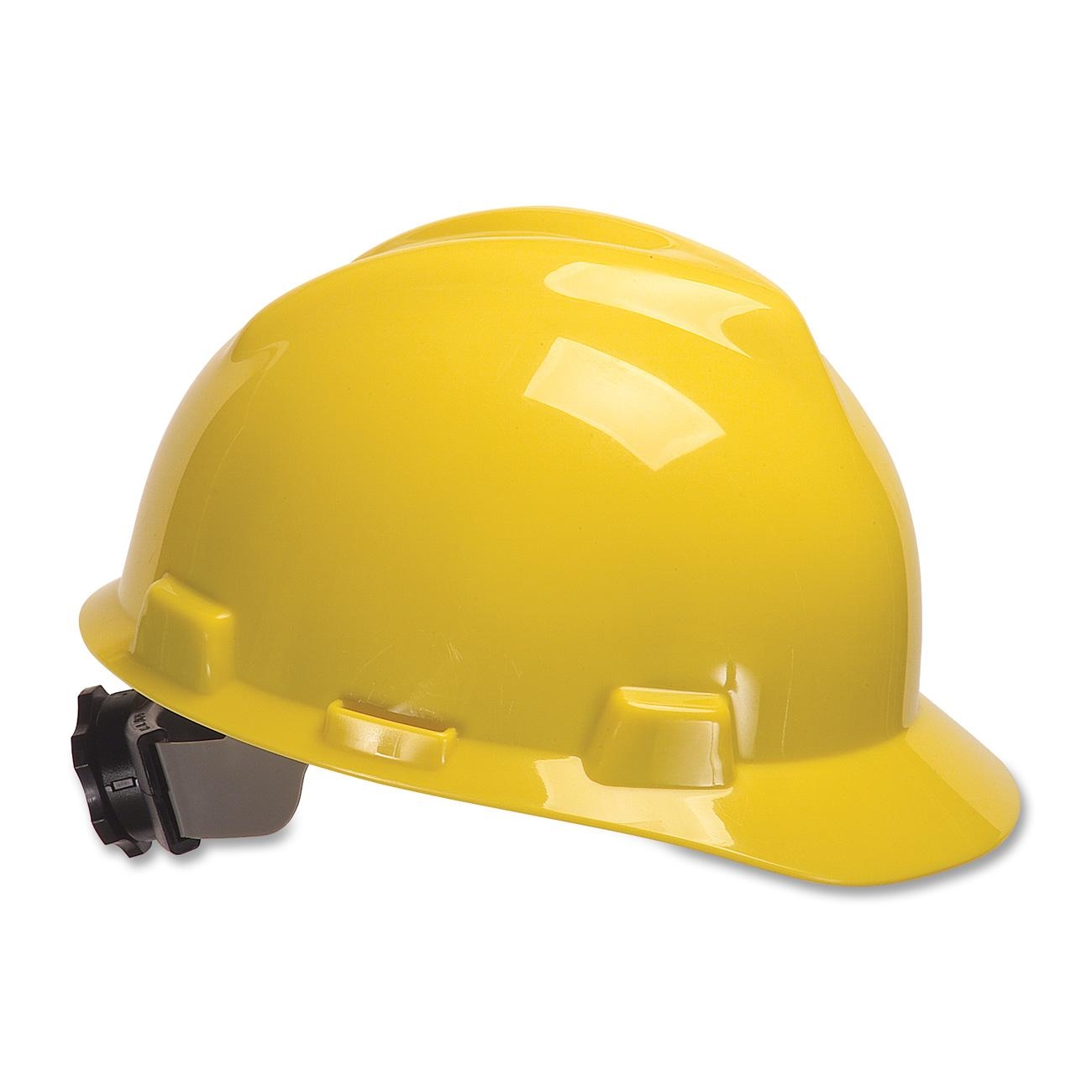 31 01 03 Slotted V-Gard Safety Helmets with stand-On Suspension Yellow